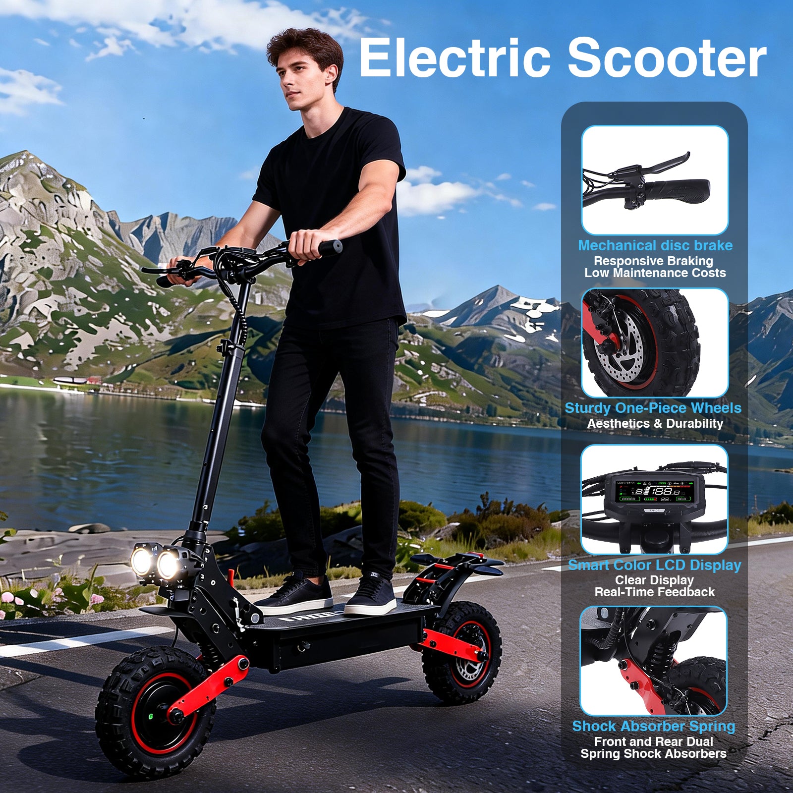 INDUX Electric Scooters For Adults,1200W*2 Motor,55KM