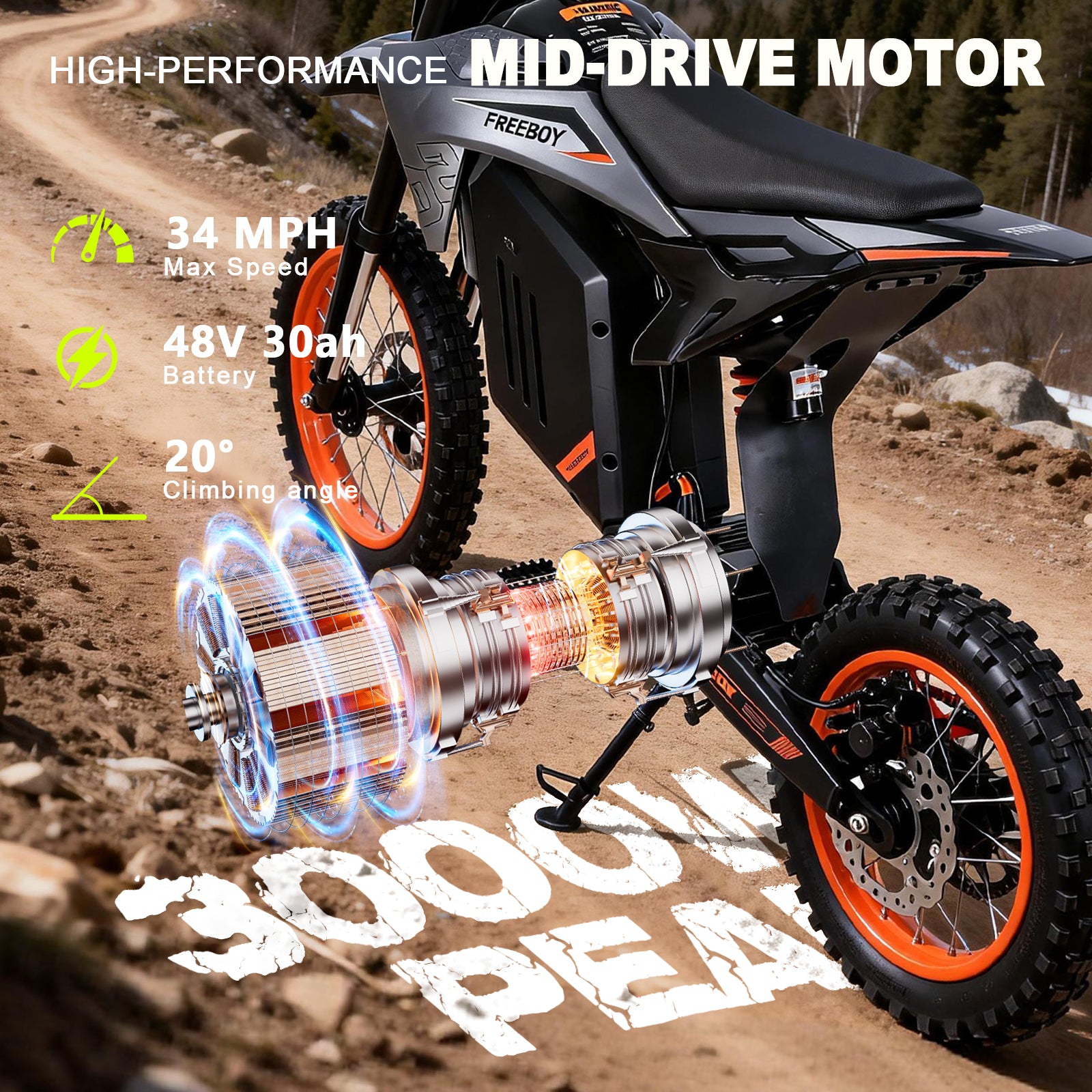 INDUX Electric Bike for Adults,3000W,50KM