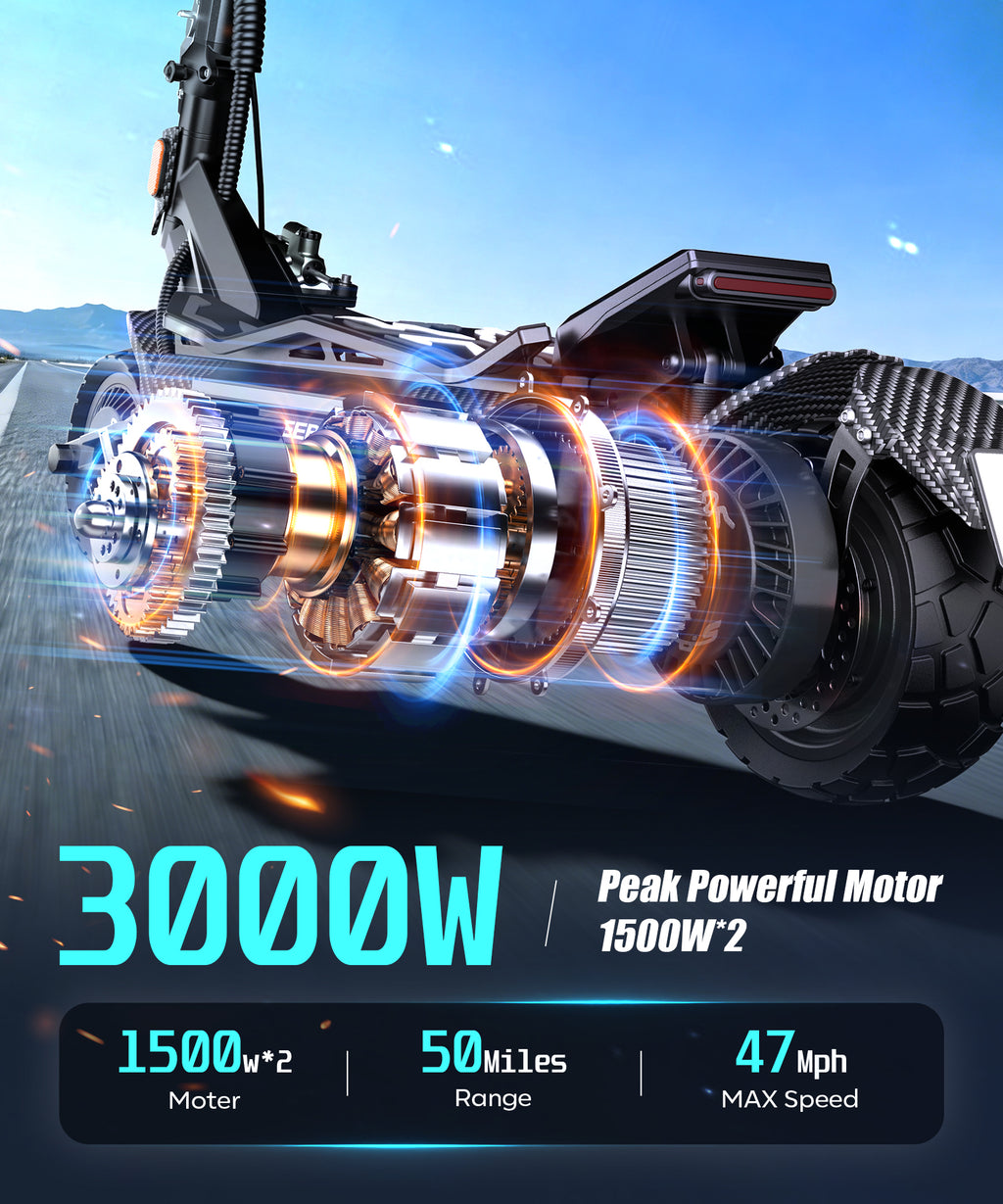 INDUX Electric Scooters,1500W*2 Motors,70KM