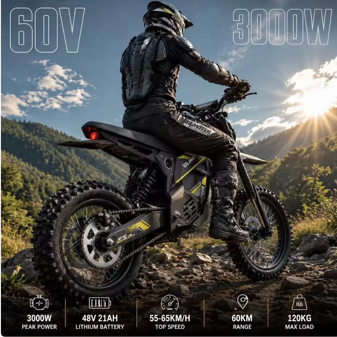 INDUX S9  Electric Bike for Adults 3000W 60KM