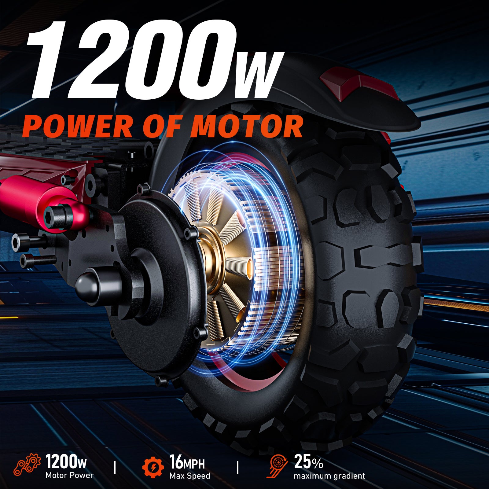 INDUX Long Range Electric Scooters For Commuting,1200W,50KM
